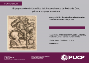 Conferencia | El proyecto de edición crítica del Arauco domado de Pedro de Oña,  primera epopeya americana