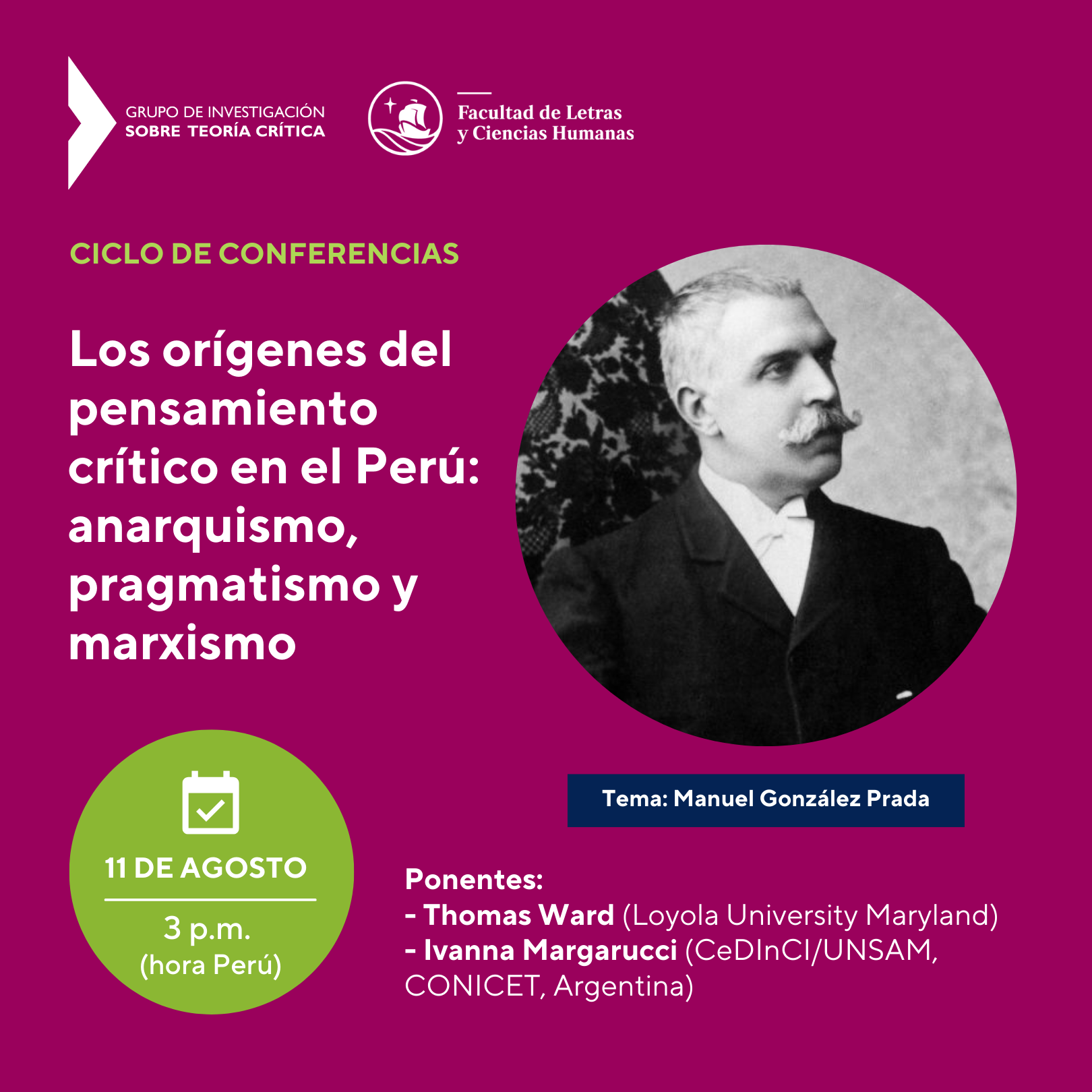 Ciclo de conferencias | Los orígenes del pensamiento crítico en el Perú: anarquismo, pragmatismo y marxismo
