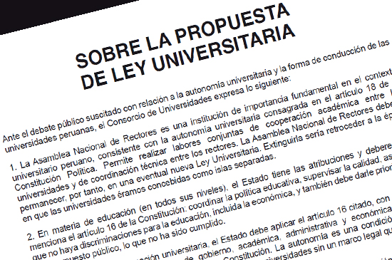 Sobre la propuesta de Ley Universitaria