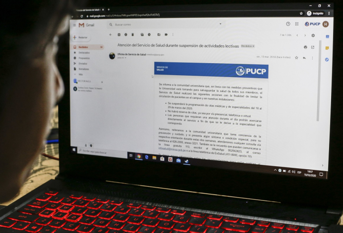 Infórmate sobre el semestre académico en tu correo electrónico PUCP