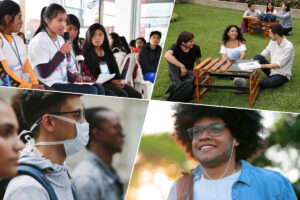 Imagen dividida en cuatro espacios, en todas se muestran a jóvenes realizando distintas actividades