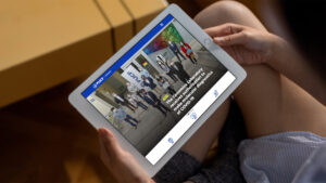 Picture that shows a tablet with the english version of the website of our Research Vice-president’s Office