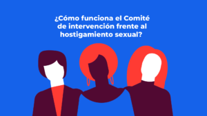 ilustración con fondo azul y tres siluetas de mujeres