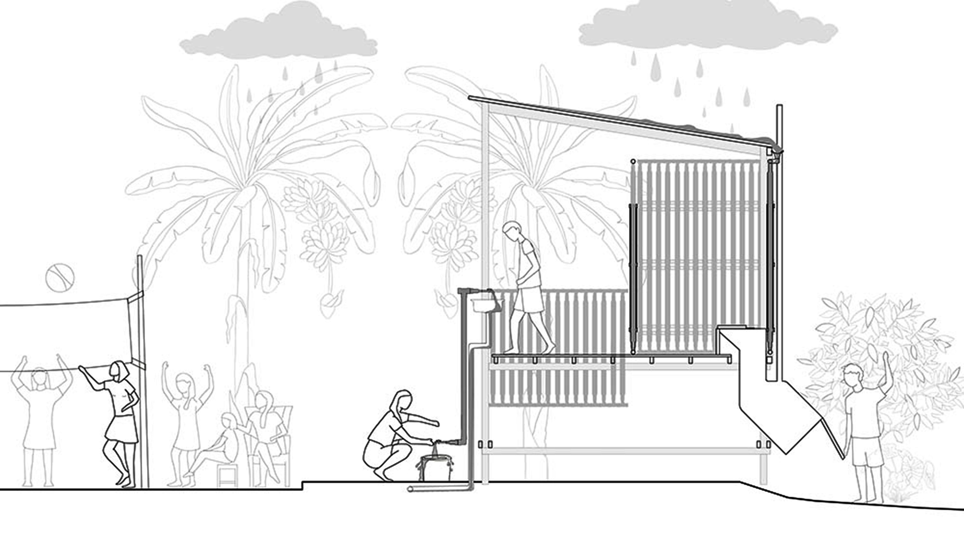 Imagen del funcionamiento del módulo sanitario.